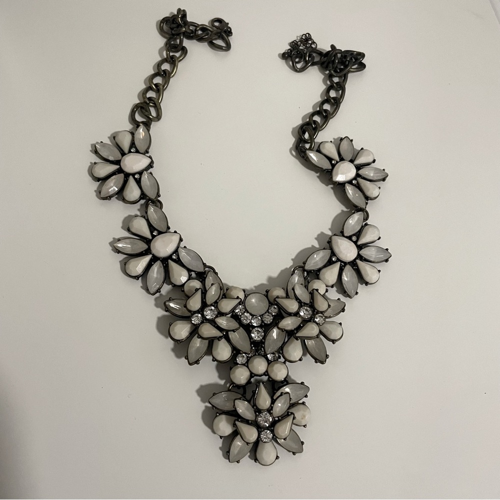 Statement necklace with rhinestone embellishments